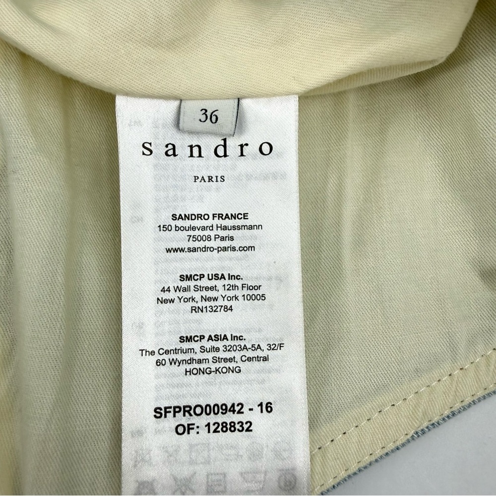 Sandro Two-Tone Mini Dress in Light Blue and Beige - Picture 9 of 16